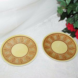 2 Boho Bread Plates Taylor Smith Taylor Honey Gold Retro Ironstone TST Vintage